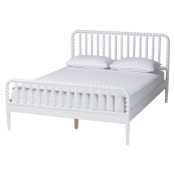 Baxton Studio Lucera Platform Bed, White, King Baxton Studio restaurant furniture, hotel furniture, commercial furniture, wholesale bedroom furniture, wholesale king, classic king